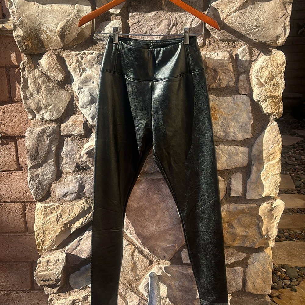 BP Black Vegan Leather Leggings High Waist Size Small